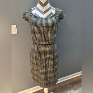 Max & Cleo Black and White Checkered Midi Dress